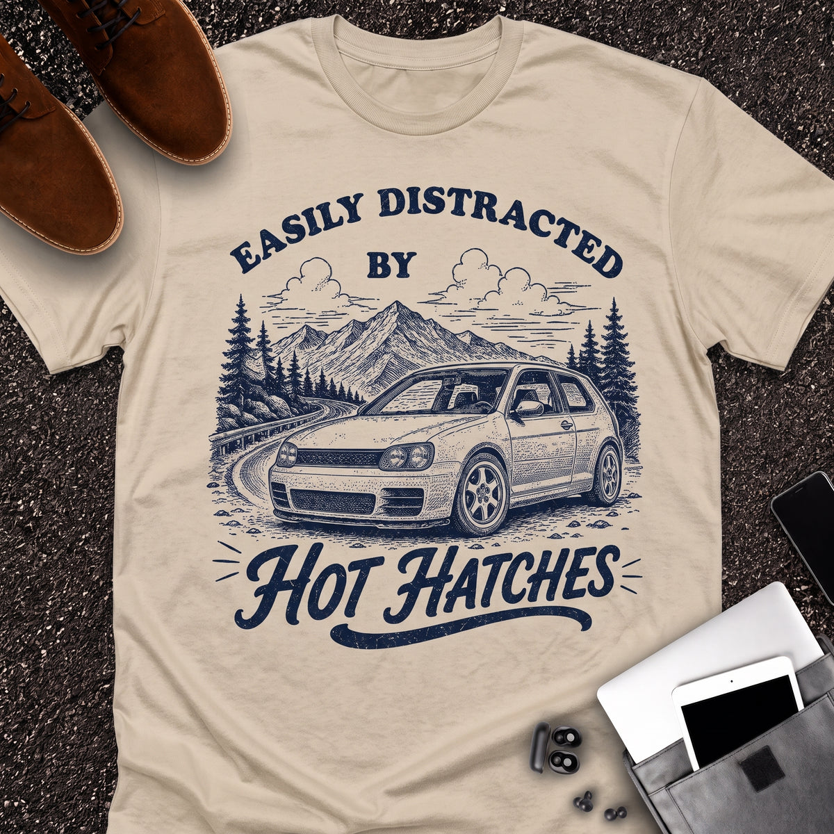 Easily Distracted By Hot Hatches T-Shirt | Car Enthusiast Shirt